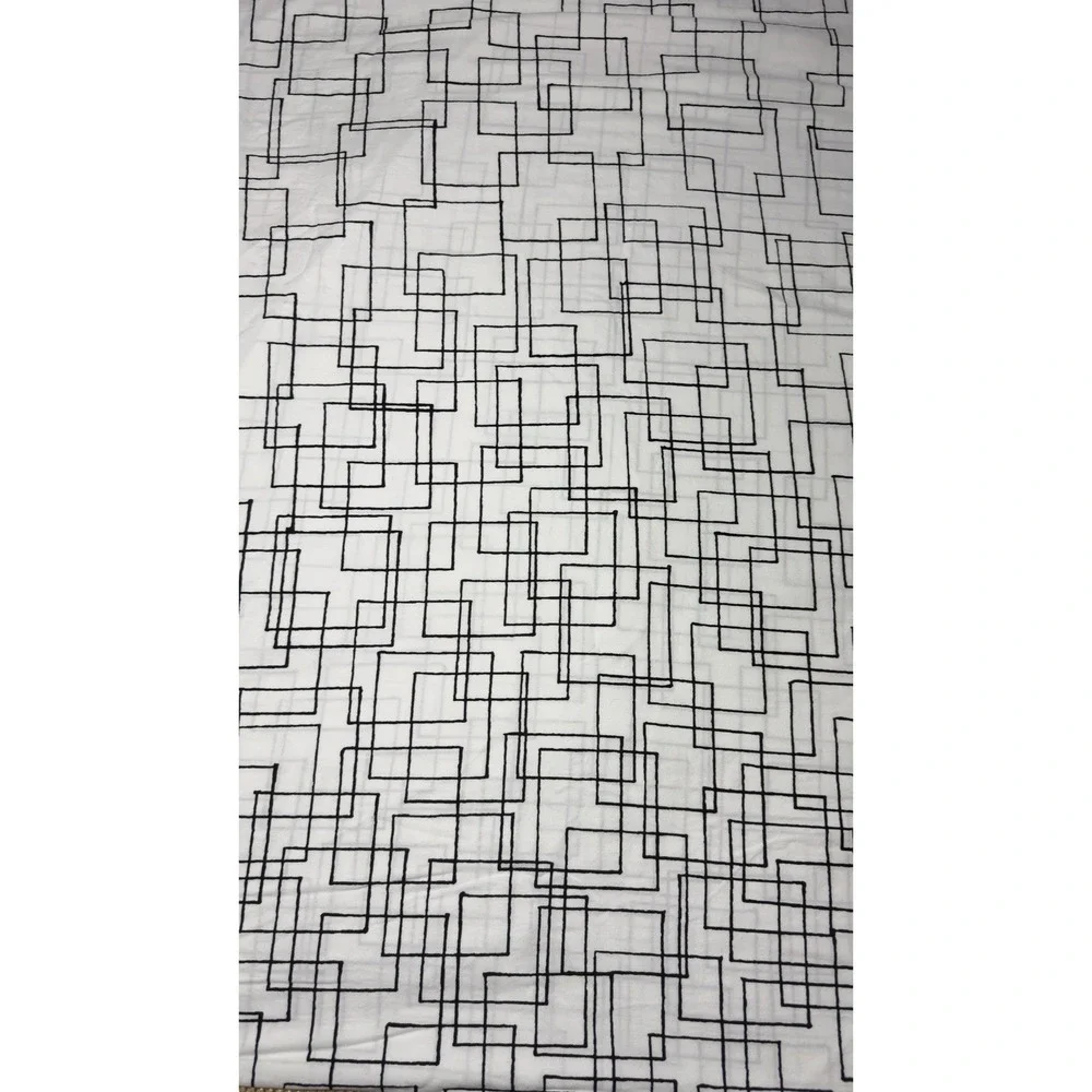 MARIMEKKO SudenKorento Sheet Set FULL 4pc Geometric Modernist Black White Cotton